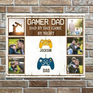 Frames |   Personalized Picture Canvas Wall Art With Custom Name Interesting Present For Gamer Dad Frames Frames