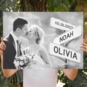 Frames |   Personalized Picture Canvas Wall Art With Custom Name Romantic Present For Your Love Frames Frames