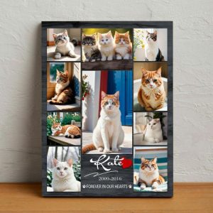 Frames |   Personalized Picture Canvas Wall Art With Heart Pattern Special Gift For Pet Lover Frames Frames