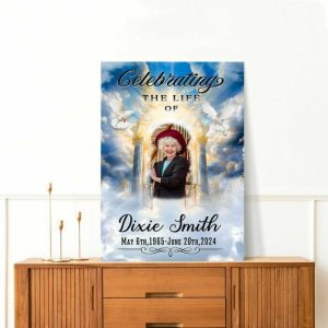 Frames |   Personalized Picture Canvas Wall Art With Heaven’s Gate Pattern Memorial Present For Family Frames Frames