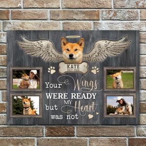 Frames |   Personalized Picture Canvas Wall Art With Wings Pattern Wonderful Gift For Pet Lover Frames Frames