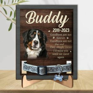 Frames |   Personalized Picture Frame I’Ll Miss You Until We Meet Again With Dog Collar Design Memorial Gift For Pet Lover Frames Frames