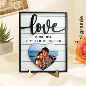 Frames |   Personalized Picture Frame Perfect Gift For Couples "Love Is The Piece" Frames Frames