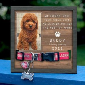 Frames |   Personalized Picture Frame We’Ll Miss You For The Rest Of Ours With Dog Collar Design Memorial Gift For Pet Lover Frames Frames