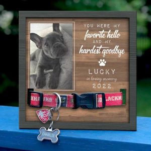 Frames |   Personalized Picture Frame You Were My Hardest Goodbye With Dog Collar Design Memorial Gift For Pet Lover Frames Frames