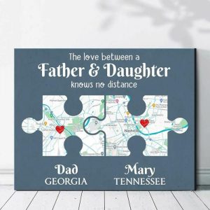 Frames |   Personalized Puzzle Map Canvas Wall Art Best Gift For Father’s Day Frames Frames