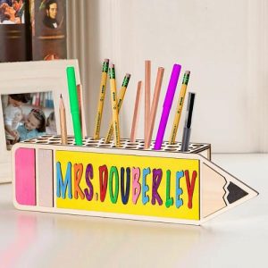 Frames |   Personalized Random Color Name Sign Pen Holder Pencil Shaped Creative Gift For Teacher Frames Frames