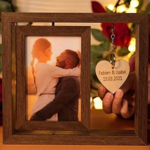 Frames |   Personalized Rotating Photo Frames Valentine’s Day Gifts For Couples Frames burlywood