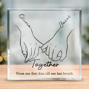 Frames |   Personalized Square Acrylic Plaque From Our First Kiss Till Our Last Breath Gift For Couples Frames Frames