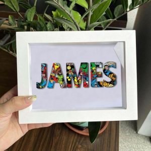 Frames |   Personalized Superhero Frame Custom Name Heartwarming Gift Frames black