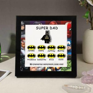 Frames |   Personalized Superhero Frames Custom Bat Name For Dad Frames black