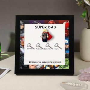 Frames |   Personalized Superhero Frames Custom Hammer Name For Father Frames black