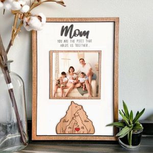 Frames |   Personalized Wolf Family Puzzle Photo Frame Warm Mother’s Day Gift Frames Frames