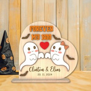 Frames |   Personalized Wooden Frame Sign Forever My Boo Couple Ghost Design Halloween Gift For Lover Frames Frames