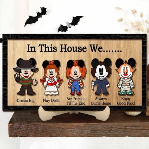 Frames |   Personalized Wooden Frame Sign In This House We Scary Mouse Design Funny Gift For Halloween Frames Frames