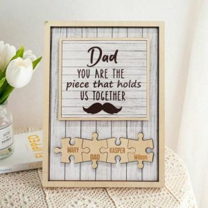 Frames |   Personalized Wooden Name Puzzle Frame Special Gift For Dad Frames Frames