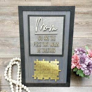 Frames |   Personalized Yellow Gold Name Puzzle Gray Frame For Mother’s Day Gift Frames Frames