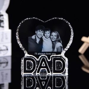 Frames |   Personalized  Crystal Dad Heart Laser Engraved Photo Frame Frames Frames