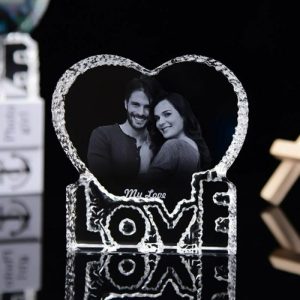 Frames |   Personalized Crystal Love Heart Laser Engraved Photo Frame Frames Frames