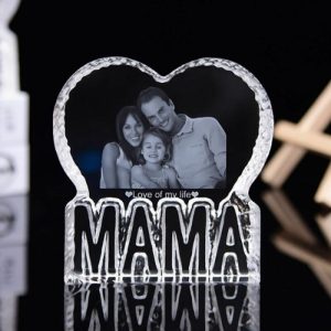 Frames |   Personalized Crystal Mama Heart Laser Engraved Photo Frame Frames Frames