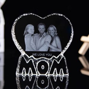 Frames |   Personalized Crystal Mom Heart Laser Engraved Photo Frame Frames Frames