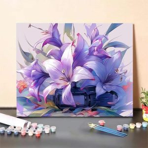 Frames |   Purple Orchid Paint By Numbers Kits Engaging Gift For Family Frames 24 Colors