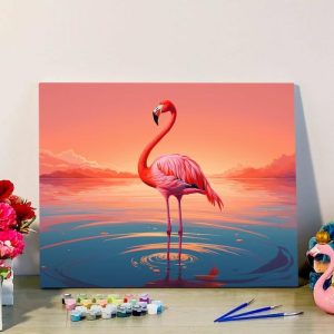 Frames |   Quiet Flamingo Paint By Numbers Kits Precious Gift For Friend Frames 24 Colors