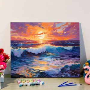 Frames |   The Sea At Dusk Paint By Numbers Kits Perfect Gift For Your Lover Frames 24 Colors