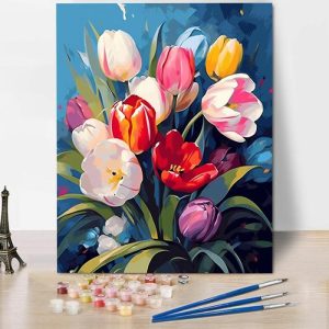 Frames |   Tulips Paint By Numbers Kits Precious Gift For Girlfriend Frames 24 Colors