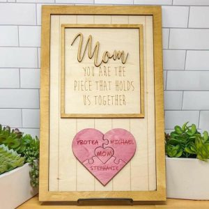 Frames |   You Are The Piece That Holds Us Together Heart Puzzle Sign Frames Dad