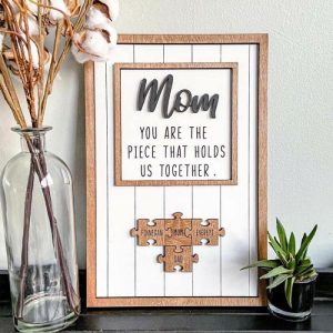 Frames |   "You Are The Piece That Holds Us Together" Puzzles Pieces Name Sign Personalised Mother’s Day Gift Frames Frames