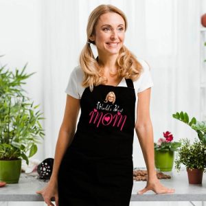 Kitchen |   Custom Photo Apron Elegant Gift For Mother "World’s Best Mom" Home & Living Kitchen