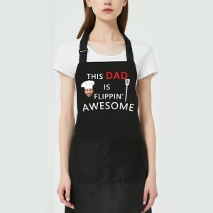 Kitchen |   Custom Photo Apron Warm Gift For Father "This Dad Is Flippin Awesome" Home & Living Kitchen