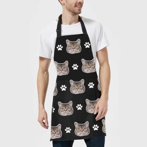 Kitchen |   Custom Picture Apron With Animal Footprints Pattern Warm Gift For Pet Lover Home & Living Kitchen