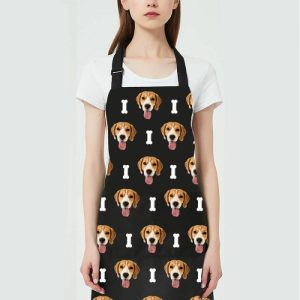 Kitchen |   Custom Picture Apron With Bones Pattern Gift For Pet Lover Home & Living Kitchen