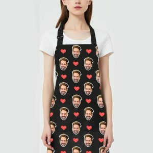 Kitchen |   Custom Picture Apron With Heart Pattern Warm Gift For Family Home & Living Kitchen