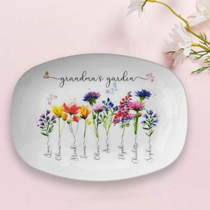 Kitchen |   Personalized Birthflower And Name Plate Durable Gift For Grandma Home & Living Kitchen