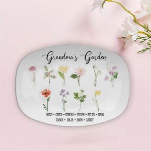 Kitchen |   Personalized Birthflower And Name Plate Elegant Gift For Grandma Home & Living Kitchen