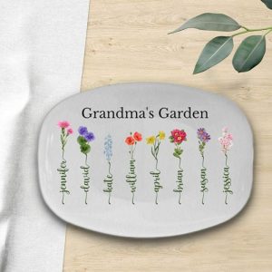 Kitchen |   Personalized Birthflower And Name Plate Fantastic Pressent For Grandmother Home & Living Kitchen