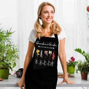 Kitchen |   Personalized Birthflower Apron Interesting Present For Family Home & Living Kitchen