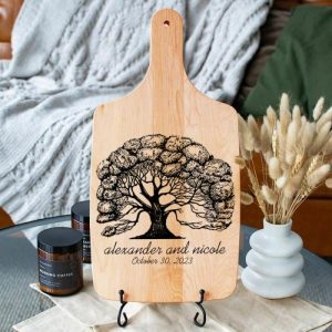 Kitchen |   Personalized Engravable Charcuterie Board With Lush Tree Pattern Best Gift For New Couples Home & Living Kitchen