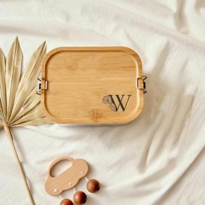 Kitchen |   Personalized Lunch Box Custom Initials Simple Design Back To School Gifts Home & Living Kitchen