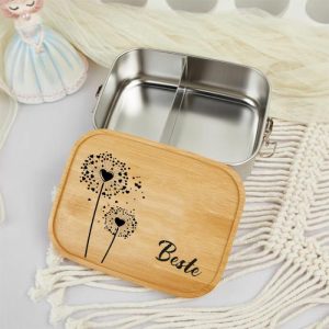 Kitchen |   Personalized Lunch Box Custom Name With Simple Dandelion Home & Living Kitchen