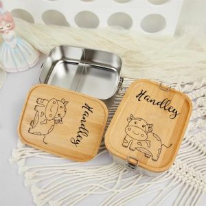 Kitchen |   Personalized Lunch Box Custom Name With Stick Figure Cartoon Pattern Home & Living Kitchen