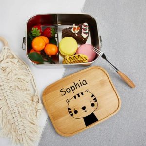 Kitchen |   Personalized Lunch Box Custom Name With Stick Figure Cartoon Pattern Home & Living Kitchen