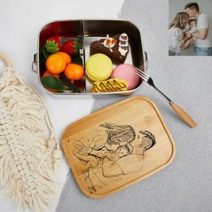 Kitchen |   Personalized Lunch Box Custom Sketch Photos Kids Gifts Home & Living Kitchen