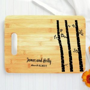 Kitchen |   Personalized Name And Date Charcuterie Board With Bamboo Pattern Elegant Gift For Someone Home & Living Kitchen