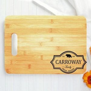 Kitchen |   Personalized Name And Date Charcuterie Board With Bear Pattern Amazing Gift For Brave Person Home & Living Kitchen