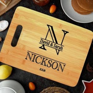 Kitchen |   Personalized Name And Date Charcuterie Board With Minimalist Design Gift For New Couple Home & Living Kitchen