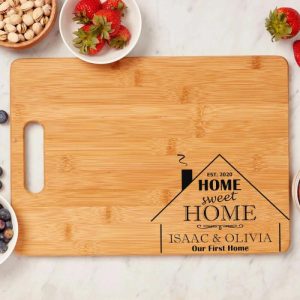 Kitchen |   Personalized Name And Date Charcuterie Board With Smoking Chimney Pattern Warm Gift For Someone Home & Living Kitchen